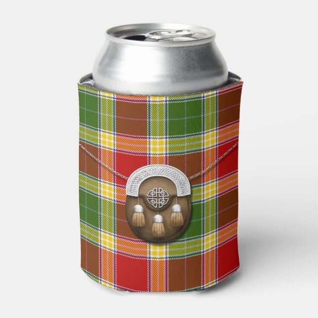 Clan Gibson Tartan And Sporran Can Cooler (Can Front)
