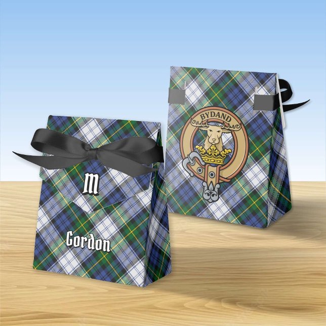 Clan Gordon Crest over Dress Tartan Favour Box (Creator Uploaded)
