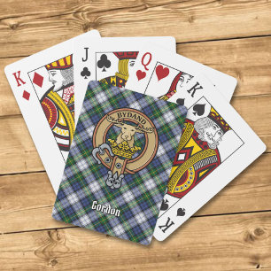 Clan Gordon Crest over Dress Tartan Playing Cards