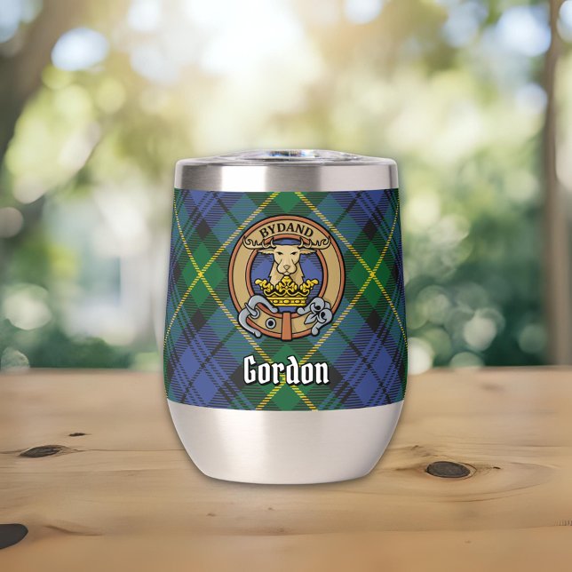 Clan Gordon Crest over Tartan (Creator Uploaded)