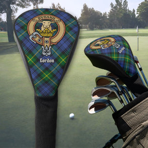Clan Gordon Crest over Tartan Golf Head Cover