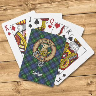 Clan Gordon Crest over Tartan Playing Cards