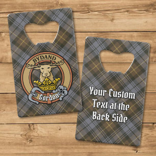 Clan Gordon Crest over Weathered Tartan