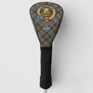 Clan Gordon Crest over Weathered Tartan Golf Head Cover