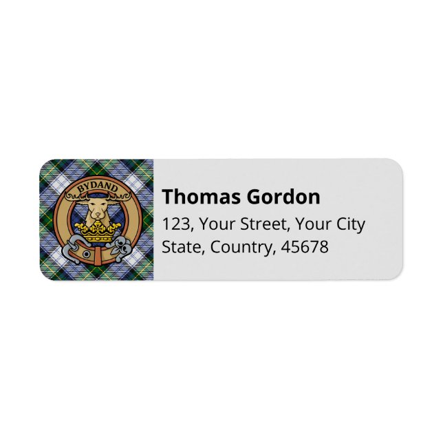 Clan Gordon Dress Tartan Label (Front)