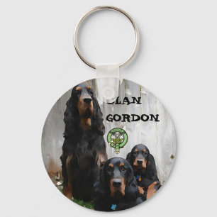 CLAN GORDON, Gordon Setter Painting Keychain