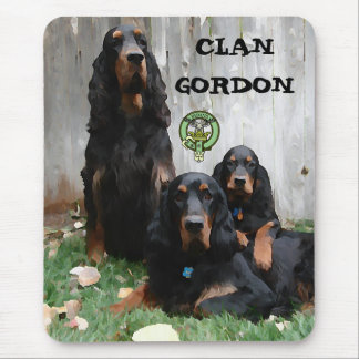 CLAN GORDON, Gordon Setter Painting on a Mousepad