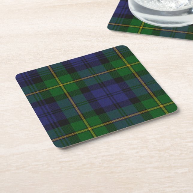 Clan Gordon Plaid Paper Coasters (Angled)