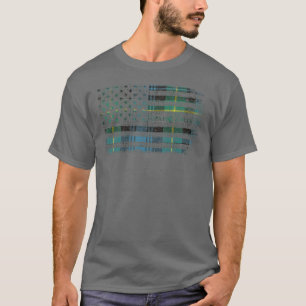 Clan Gordon Scottish tartan US flag kilt Scotland T-Shirt