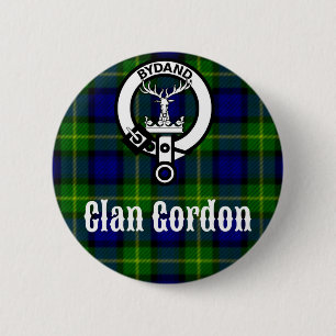 Clan Gordon Tartan Crest 6 Cm Round Badge