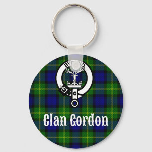Clan Gordon Tartan Crest Key Ring