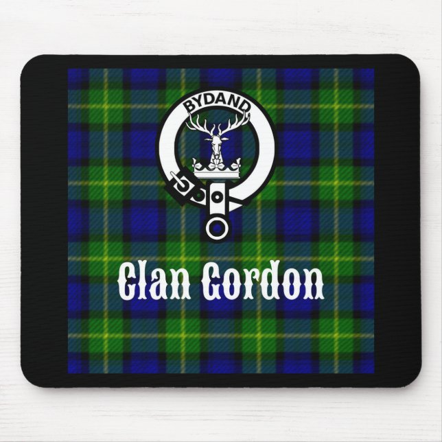 Clan Gordon Tartan Crest Mouse Pad (Front)
