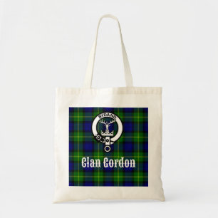 Clan Gordon Tartan Crest Tote Bag