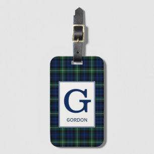 Clan Gordon Tartan Monogrammed Luggage Tag