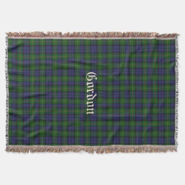 Clan Gordon Tartan Plaid Custom Throw Blanket (Front)