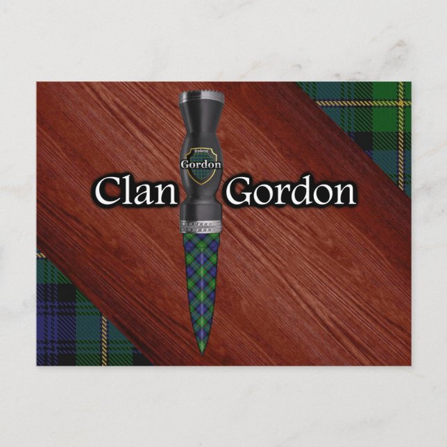 Clan Gordon Tartan Sgian Dubh Blade Postcard (Front)