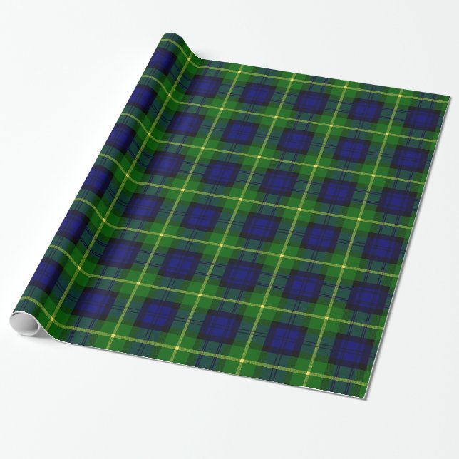 Clan Gordon Tartan Wrapping Paper (Unrolled)