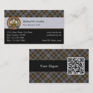Clan Gordon Weathered Tartan Business Card