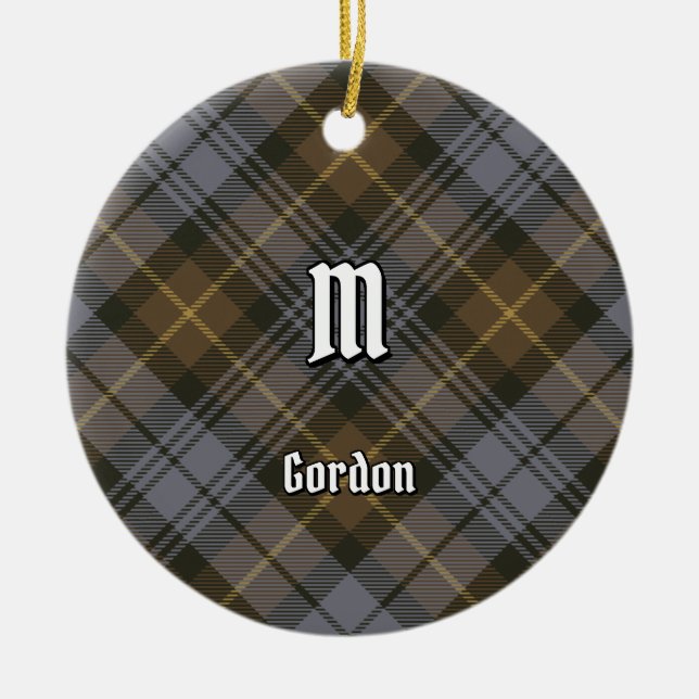 Clan Gordon Weathered Tartan Ceramic Ornament (Front)