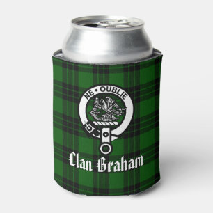 Clan Graham Crest Badge and Tartan  Can Cooler