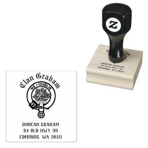 Clan Graham Crest Badge Customisable Rubber Stamp