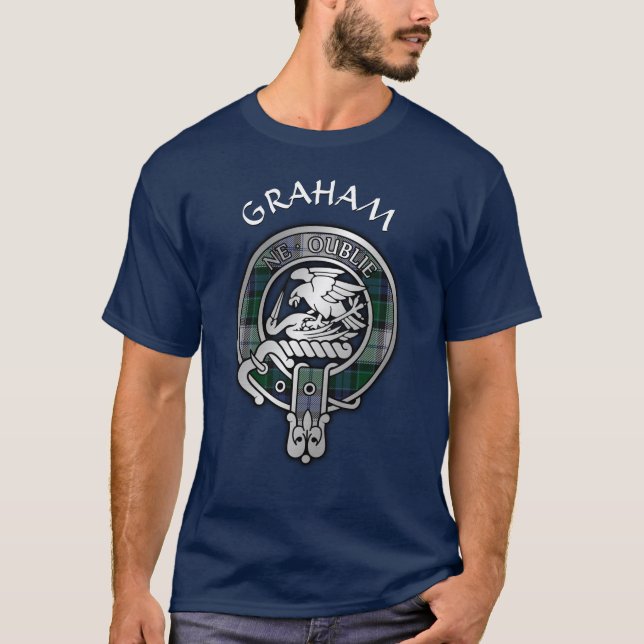 Clan Graham Crest & Dress Tartan T-Shirt (Front)