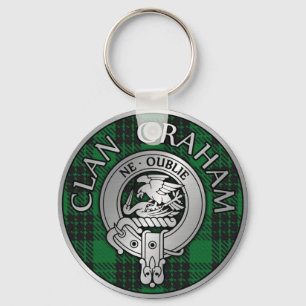 Clan Graham Crest & Tartan Key Ring