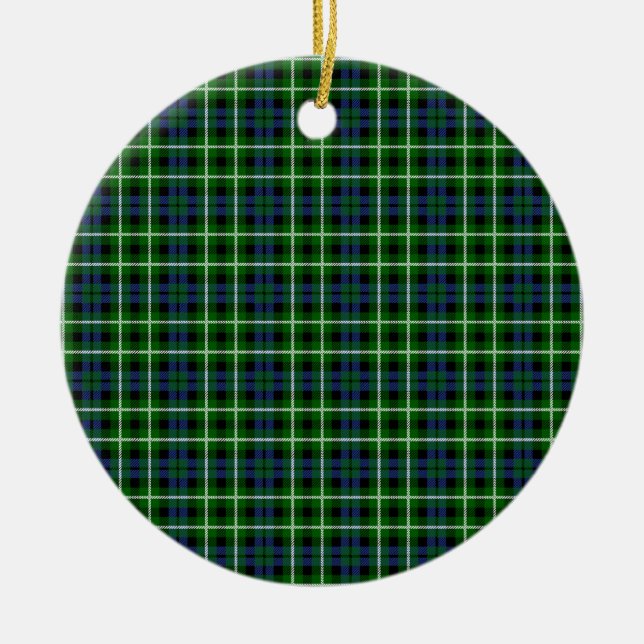 Clan Graham Tartan Ceramic Tree Decoration (Front)
