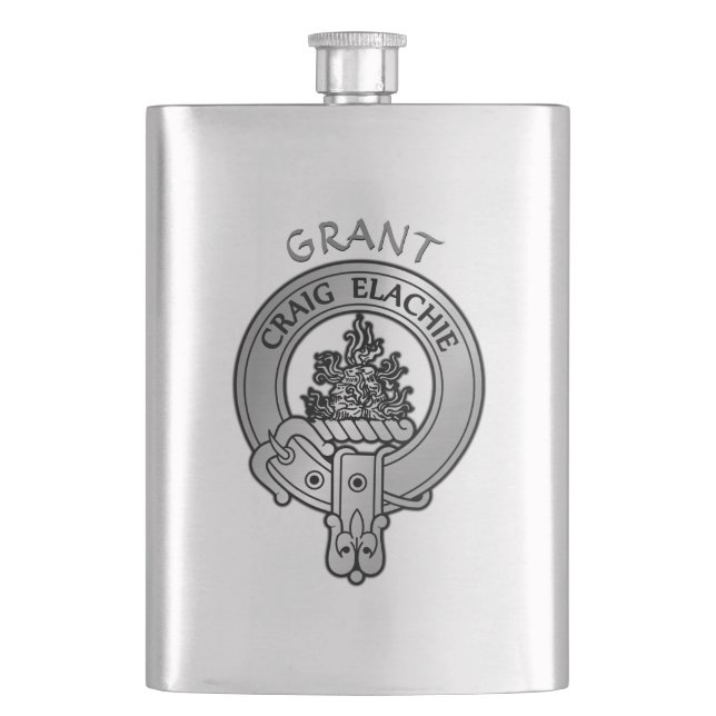 Clan Grant Crest Hip Flask (Front)