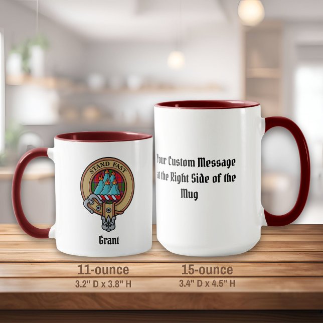 Clan Grant Crest over Tartan Mug (Creator Uploaded)