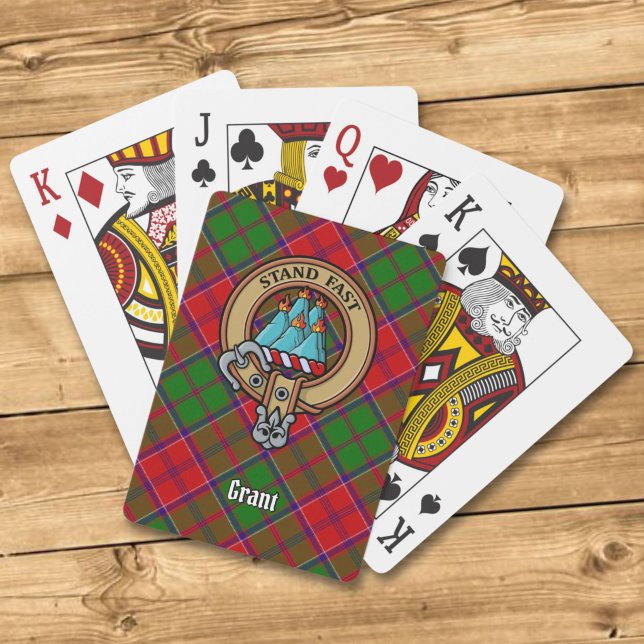 Clan Grant Crest over Tartan Playing Cards (Creator Uploaded)