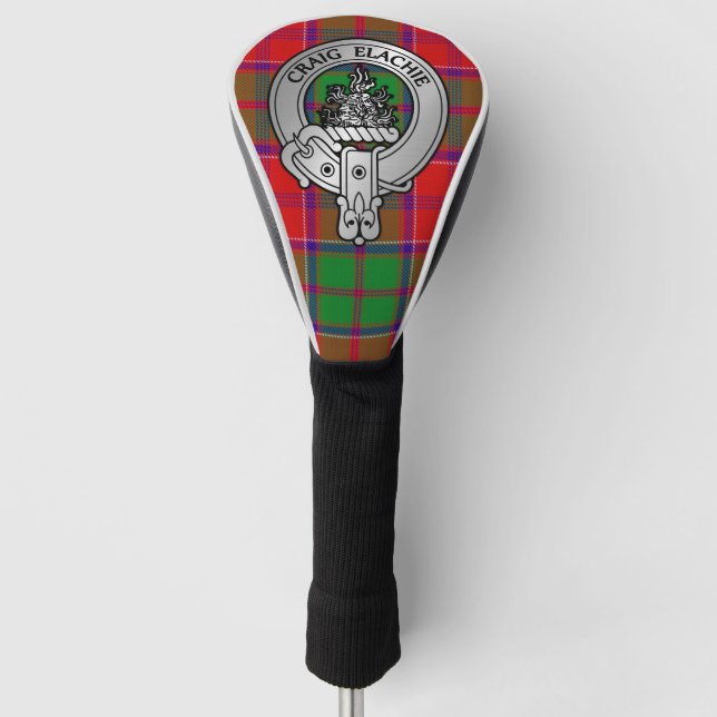 Clan Grant Crest & Tartan Golf Head Cover (Front)