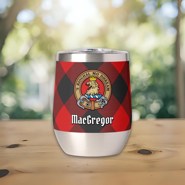 Clan Gregor Crest over Rob Roy Tartan (Creator Uploaded)