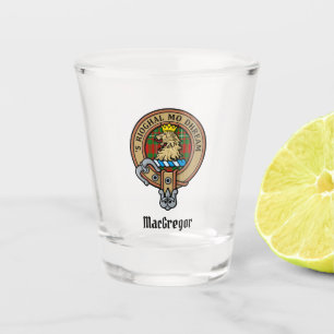 Clan Gregor Crest over Tartan Shot Glass