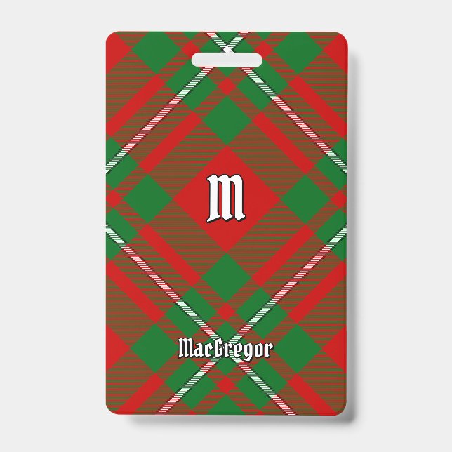 Clan Gregor Tartan Badge ID Badge (Front)