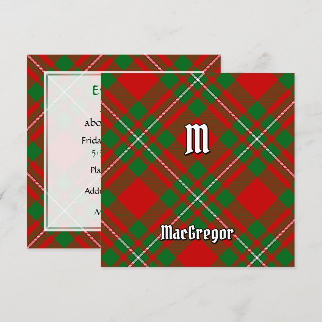 Clan Gregor Tartan Invitation (Front/Back)