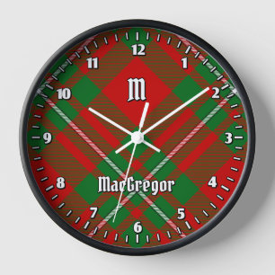 Clan Gregor Tartan Large Clock
