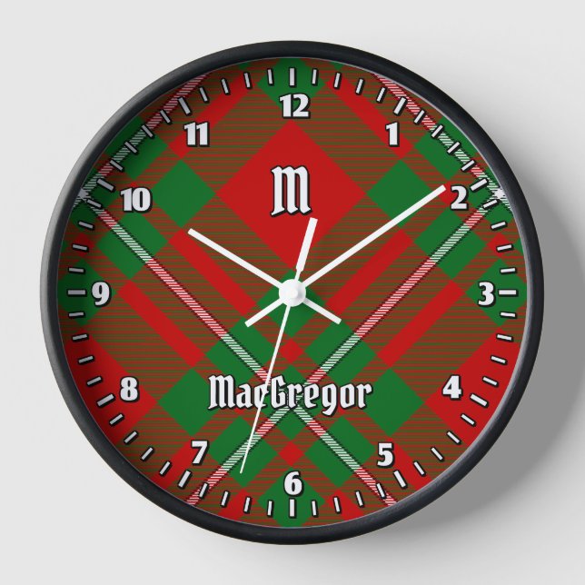 Clan Gregor Tartan Large Clock (Front)