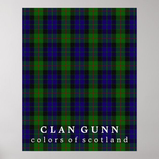 Clan Gunn Colors of Scotland Tartan Poster (Front)