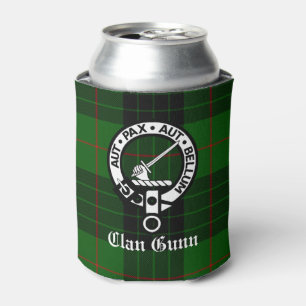 Clan Gunn Crest Badge and Tartan Can Cooler