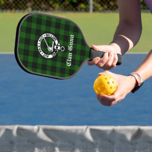 Clan Gunn Crest Badge and Tartan   Pickleball Paddle