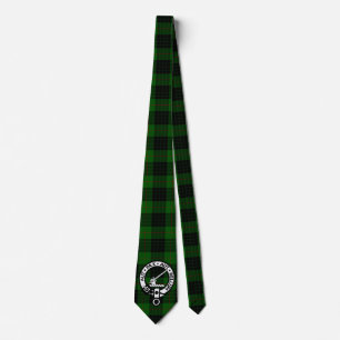 Clan Gunn Crest Badge and Tartan Tie