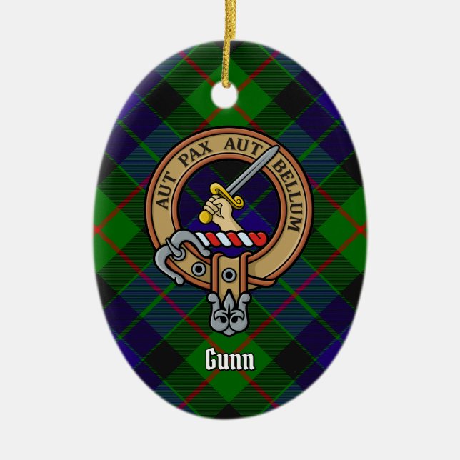 Clan Gunn Crest Ceramic Ornament (Front)