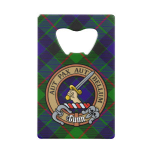 Clan Gunn Crest over Tartan