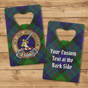 Clan Gunn Crest over Tartan
