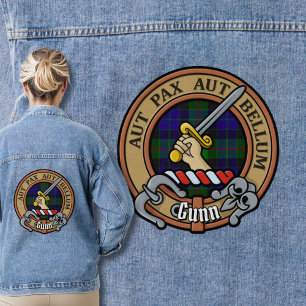 Clan Gunn Crest over Tartan Denim Jacket