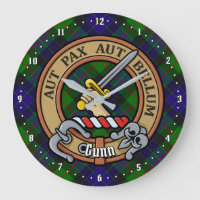 Clan Gunn Crest over Tartan