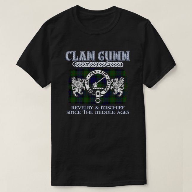 Clan Gunn crest Scottish clans Scottish surname T-Shirt (Design Front)