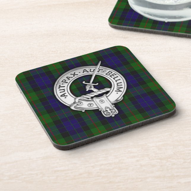 Clan Gunn Crest & Tartan Coaster (Left Side)