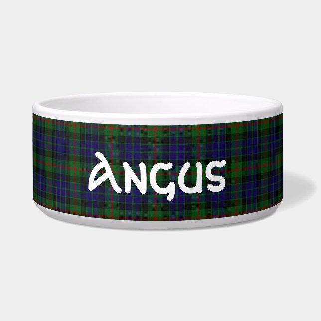 Clan Gunn Custom Tartan Plaid Pet Bowl (Front)